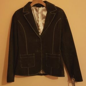 Suede Leather Blazer